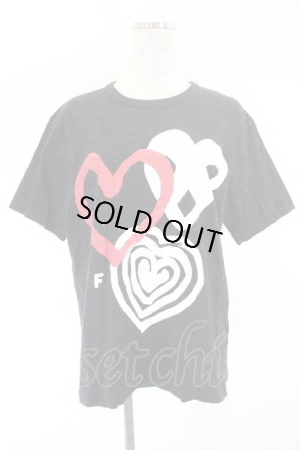 画像1: COMME des GARCONS / ハートモチーフプリントＴシャツ L 黒Ｘ赤Ｘ白 I-26-07-29-008-to-SA-ZH (1)
