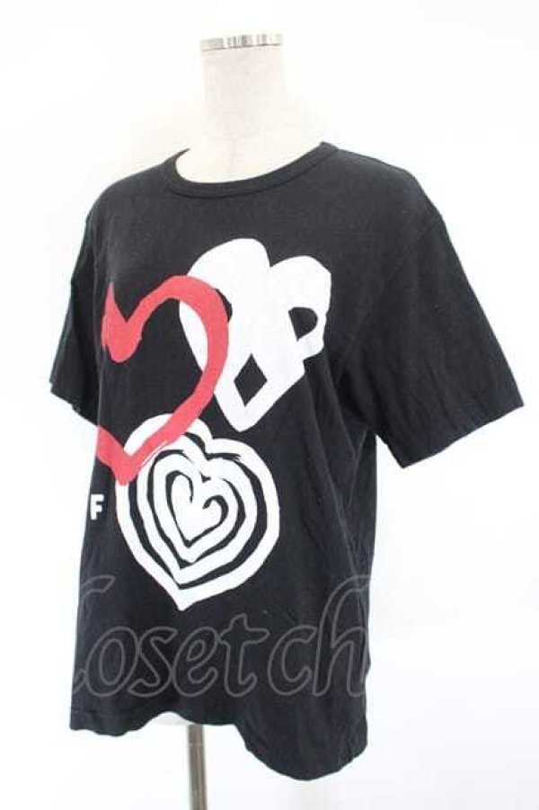 画像3: COMME des GARCONS / ハートモチーフプリントＴシャツ L 黒Ｘ赤Ｘ白 I-26-07-29-008-to-SA-ZI (3)