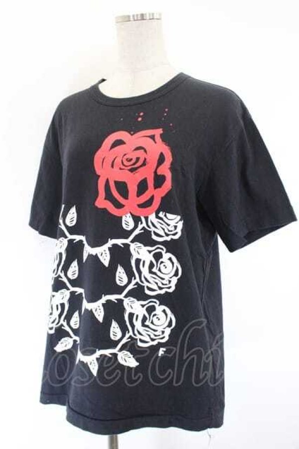 画像3: COMME des GARCONS / 薔薇プリントＴシャツ L 黒Ｘ赤Ｘ白 I-26-07-29-009-to-SA-ZI (3)