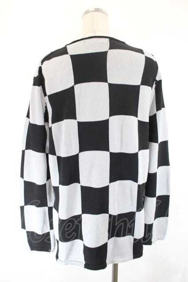 画像2: COMME des GARCONS / 市松柄ニットトップス M グレーＸ黒 I-26-07-29-013-to-SA-ZI (2)