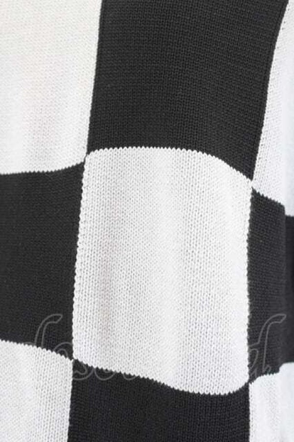 画像4: COMME des GARCONS / 市松柄ニットトップス M グレーＸ黒 I-26-07-29-013-to-SA-ZI (4)
