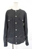 画像1: COMME des GARCONS / 刺繍ノーカラージャケット L 黒 I-26-07-29-016-jc-SA-ZI (1)