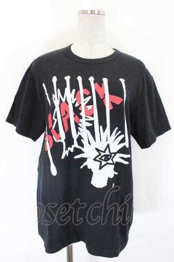 画像1: COMME des GARCONS / プリント半袖Ｔシャツ L 黒Ｘ白Ｘ赤 I-26-07-29-018-to-SA-ZI (1)