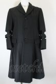 画像1: COMME des GARCONS / 袖格子ロングコート S 黒 I-26-10-31-003-co-SA-ZI (1)