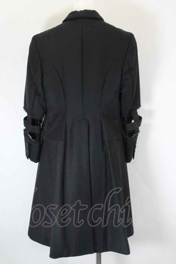 画像3: COMME des GARCONS / 袖格子ロングコート S 黒 I-26-10-31-003-co-SA-ZI (3)