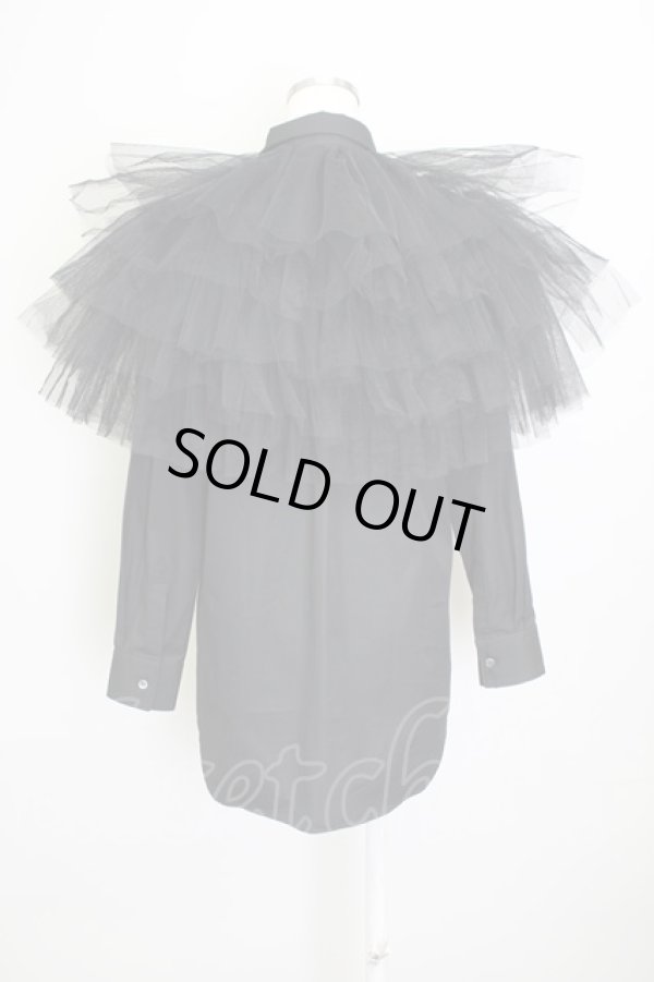 画像2: COMME des GARCONS / チュールシャツ XS 黒 T-24-09-25-004-to-OD-ZH (2)