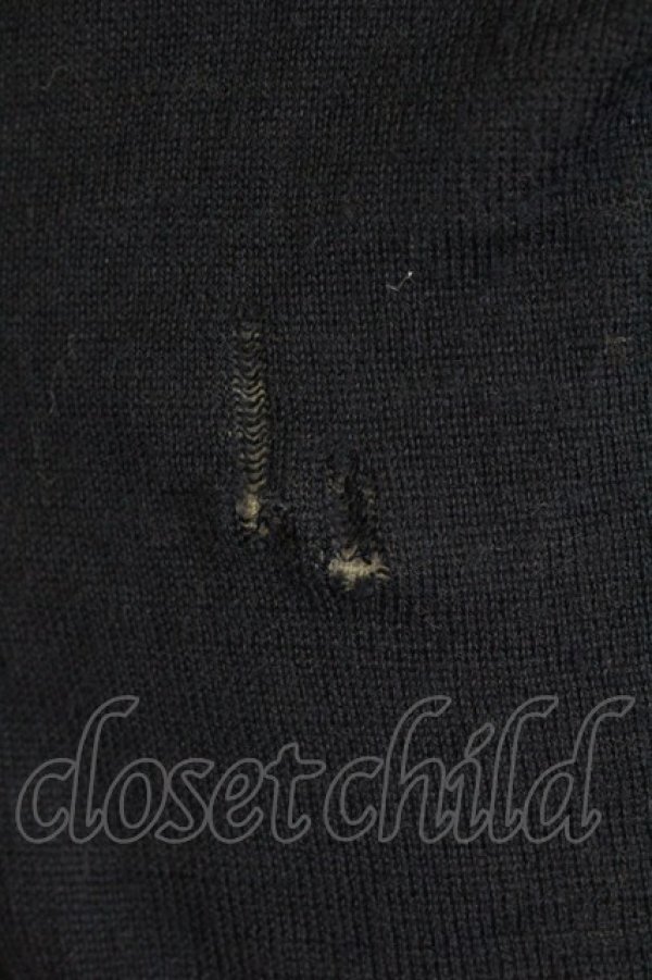 画像4: COMME des GARCONS / フロント刺繍半袖ニット M 紺 T-26-05-17-007-to-OD-ZT (4)