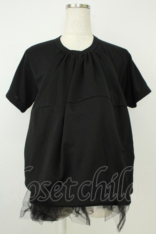 画像1: COMME des GARCONS / チュールカットソー S 黒 T-26-05-17-010-to-OD-ZT (1)