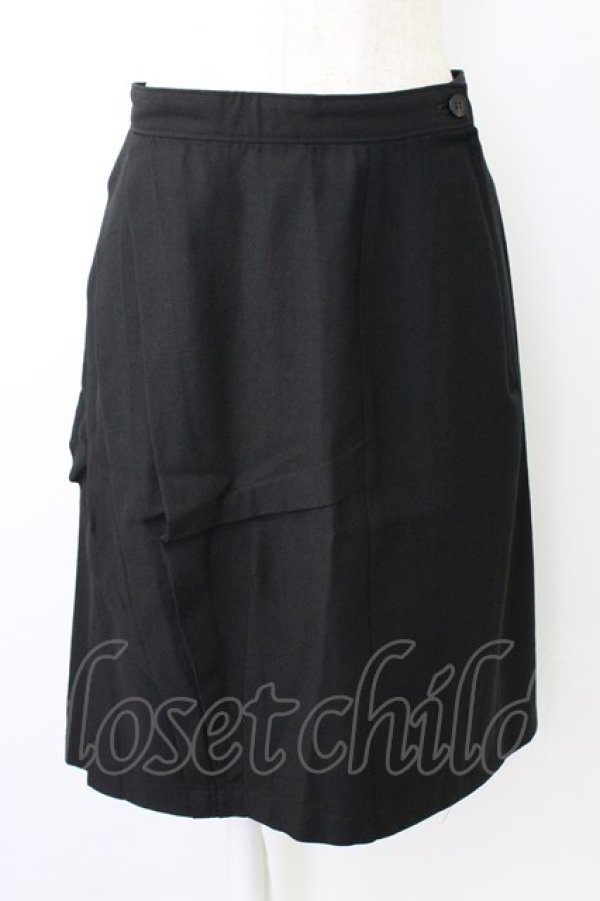 画像1: COMME des GARCONS /アシンメトリープリーツスカート M ブラック T-26-09-04-009-sk-SA-ZT (1)