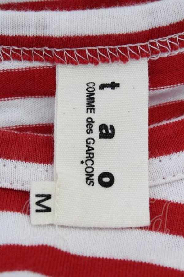 画像5: COMME des GARCONS / ボーダー半袖カットソー M レッド×ホワイト T-26-09-04-001-to-OD-ZT (5)