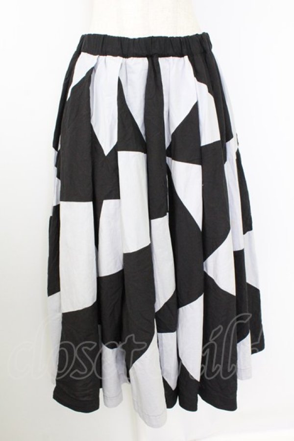 画像1: COMME des GARCONS / 切替ボリュームスカート S 黒Ｘグレー T-26-09-04-010-sk-SA-ZT (1)