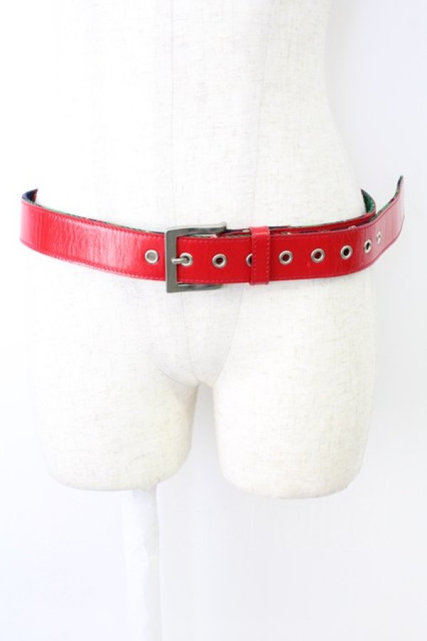 画像1: COMME des GARCONS / エナメルベルト  レッドｘグリーン T-26-09-04-012-gd-OD-ZT (1)