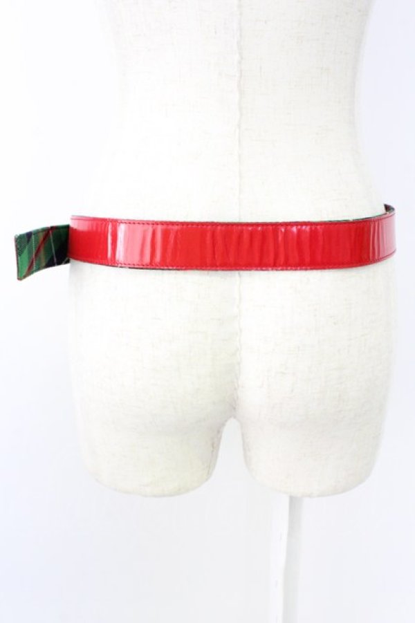 画像2: COMME des GARCONS / エナメルベルト  レッドｘグリーン T-26-09-04-012-gd-OD-ZT (2)