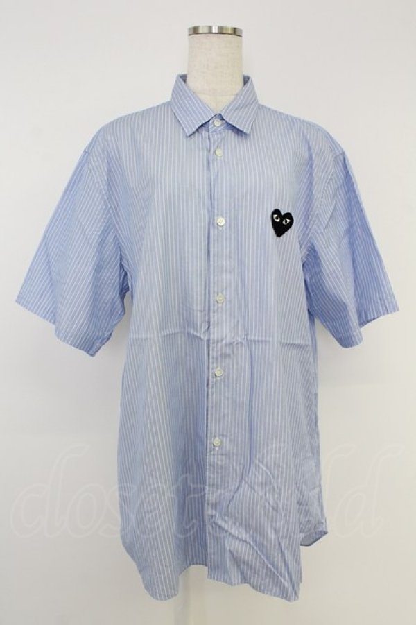 画像1: COMME des GARCONS / ストライプシャツ L サックス T-26-09-04-002-bl-IN-ZT (1)