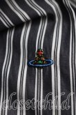 画像5: ヴィヴィアンウエストウッド 中古 / カラーオーブ刺繍ストライプシャツ 40（メンズL相当） 黒ｘ灰  H-26-07-12-012-bl-OD-ZH (5)