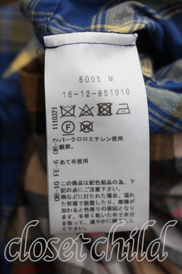 画像4: ヴィヴィアンウエストウッド 中古 / ブロッキングチェックシャツ 00（ワンサイズ） 青ｘ茶  H-26-07-12-014-bl-OD-ZH (4)