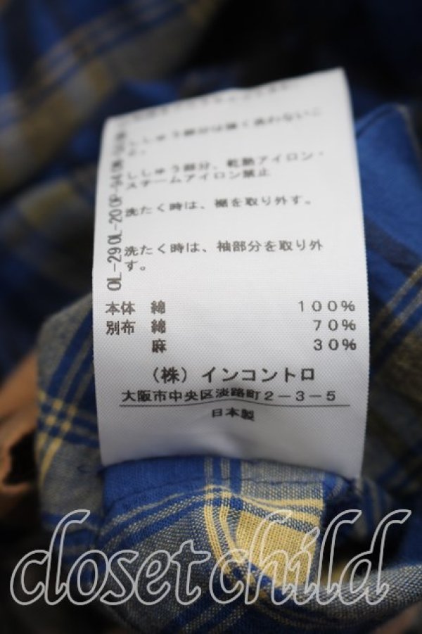 画像5: ヴィヴィアンウエストウッド 中古 / ブロッキングチェックシャツ 00（ワンサイズ） 青ｘ茶  H-26-07-12-014-bl-OD-ZH (5)