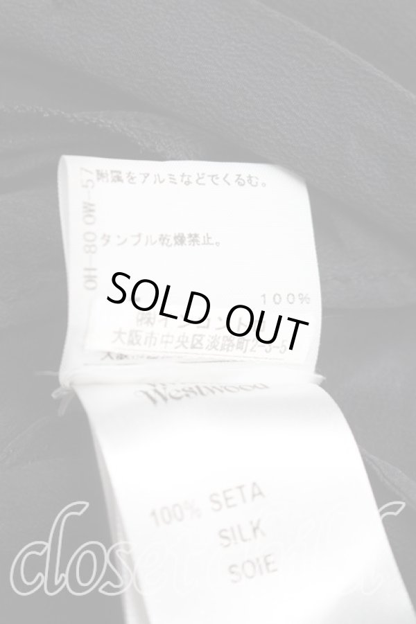 画像5: ヴィヴィアンウエストウッド 中古 / サティア刺繍シルクドランクンシャツ UK8（7号相当） 黒  H-26-07-12-018-bl-OD-ZH (5)