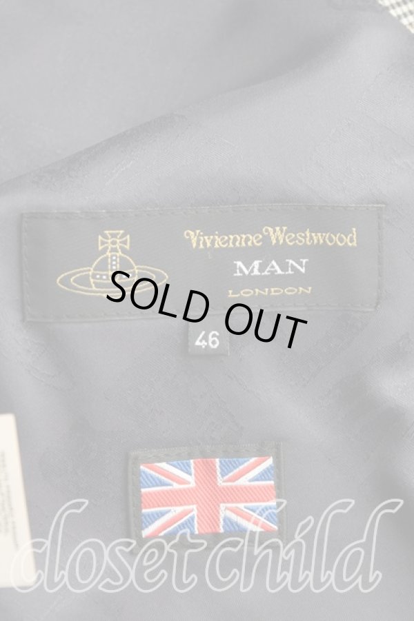 画像5: ヴィヴィアンウエストウッド MAN 中古 / グレンチェックウエストコートジャケットセットアップ    46 灰  H-23-11-12-031-su-IN-ZH (5)