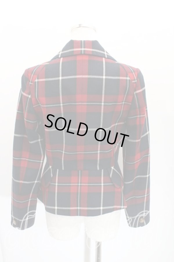 画像2: ヴィヴィアンウエストウッド 中古 / /タータンチェックラブジャケット    2 赤  H-23-11-12-004-jc-OD-ZH (2)