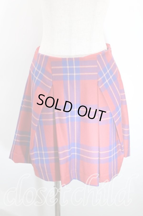 画像3: ヴィヴィアンウエストウッド 中古 / タータンチェックボンテージジャケットセットアップ    40 赤  H-23-11-12-033-su-IN-ZH (3)