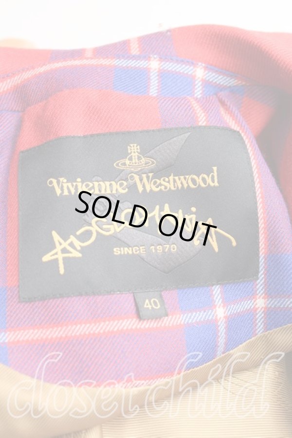 画像5: ヴィヴィアンウエストウッド 中古 / タータンチェックボンテージジャケットセットアップ    40 赤  H-23-11-12-033-su-IN-ZH (5)