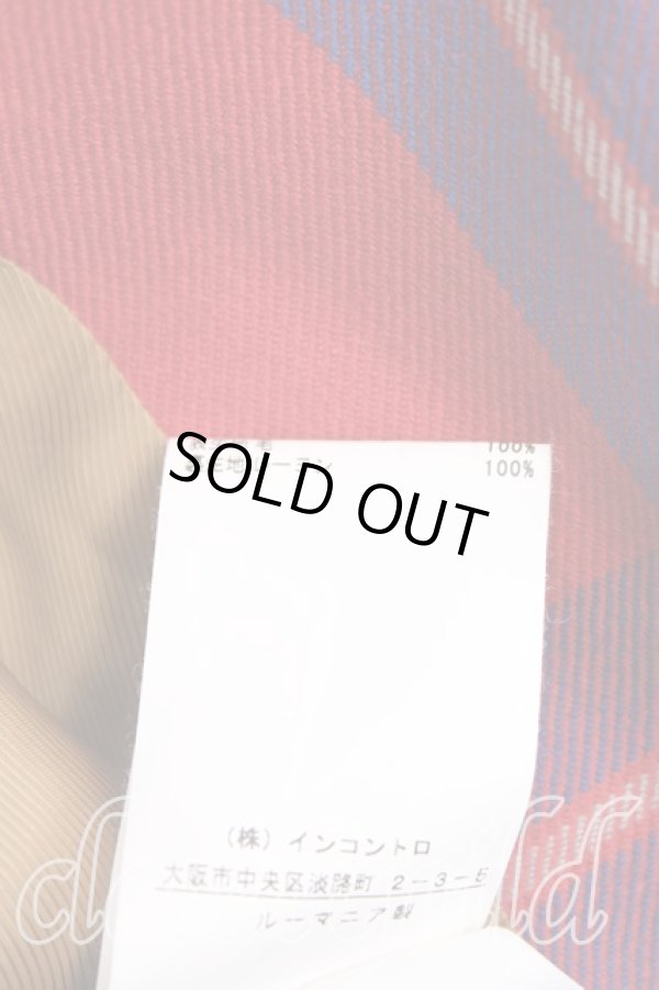 画像6: ヴィヴィアンウエストウッド 中古 / タータンチェックボンテージジャケットセットアップ    40 赤  H-23-11-12-033-su-IN-ZH (6)