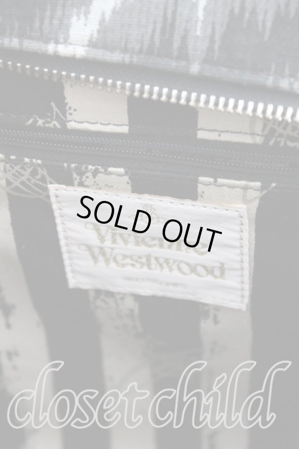 画像4: ヴィヴィアンウエストウッド 中古 / レオパードヤスミンバッグ(L)   黒  H-23-11-12-118-ba-IN-ZH (4)