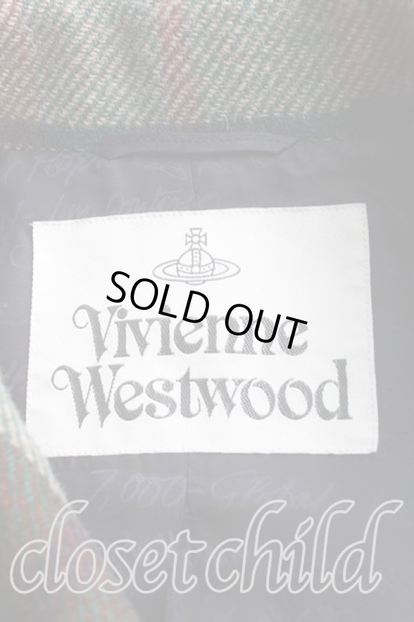 画像3: ヴィヴィアンウエストウッド MAN 中古 / タータンチェックツイードコート    46 緑  H-23-11-12-013-co-IN-ZH (3)