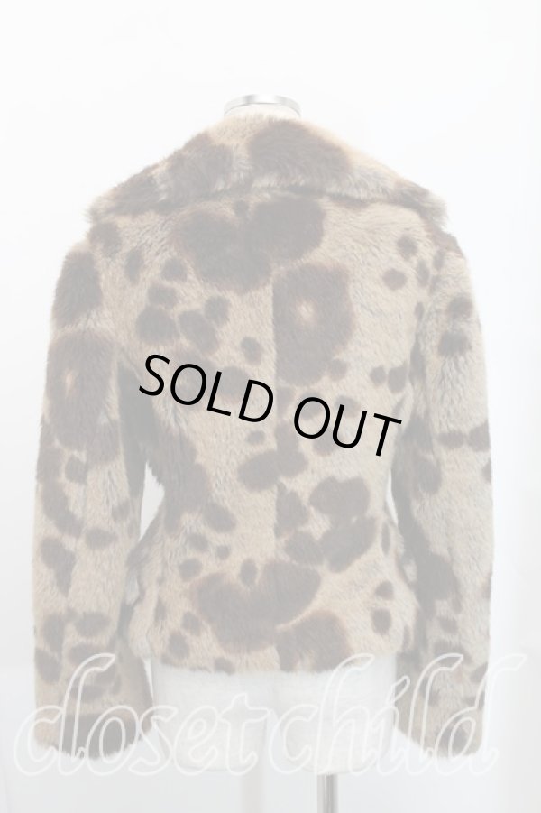 画像2: ヴィヴィアンウエストウッド 中古 / レオパードファーショートジャケット    2 茶  H-23-11-26-004-jc-IN-ZH (2)