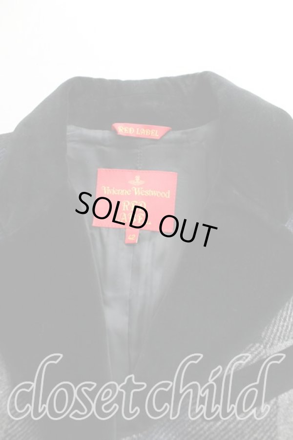 画像5: ヴィヴィアンウエストウッド 中古 / ブロックチェックコート    42 紺  H-23-11-26-056-co-OD-ZH (5)