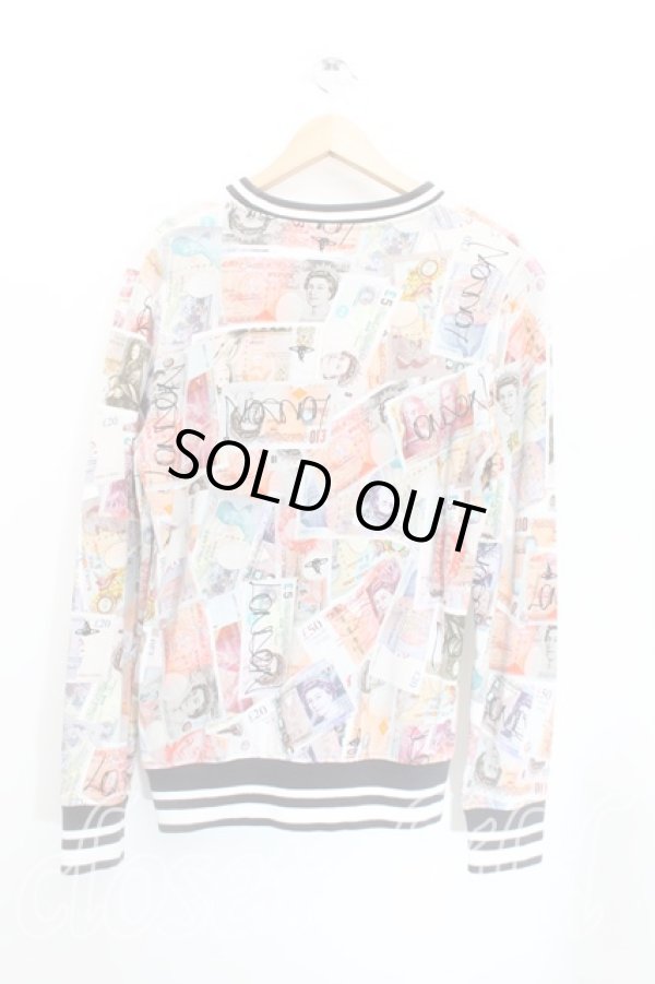 画像2: ヴィヴィアンウエストウッド MAN 中古 / /マネー柄スウェットトレーナー    S 白  H-23-12-03-087-to-IN-ZH (2)