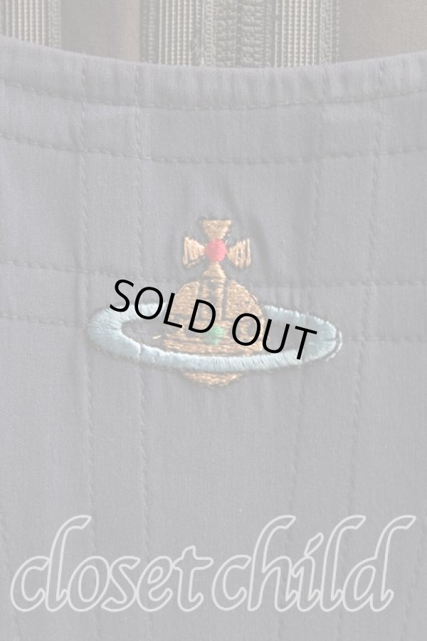 画像5: ヴィヴィアンウエストウッド 中古 / カラーオーブ刺繍コルセット    38 紺  H-23-12-03-014-to-IN-ZH (5)