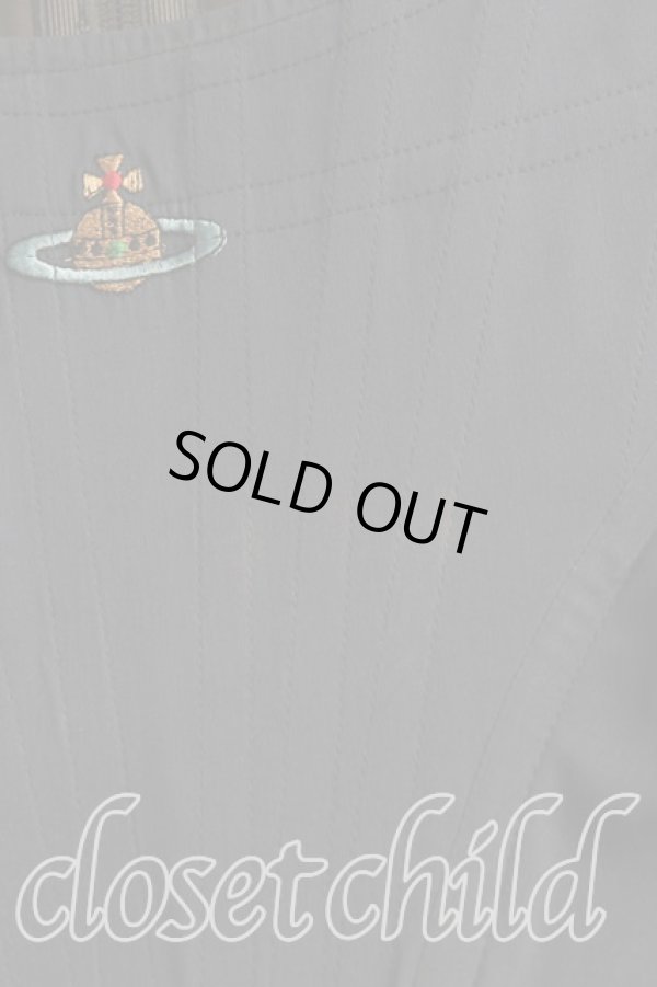 画像6: ヴィヴィアンウエストウッド 中古 / カラーオーブ刺繍コルセット    38 紺  H-23-12-03-014-to-IN-ZH (6)