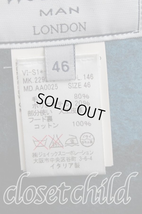 画像4: ヴィヴィアンウエストウッド 中古 / チェック変形ダッフルコート    46 青  H-23-12-17-008-co-IN-ZH (4)