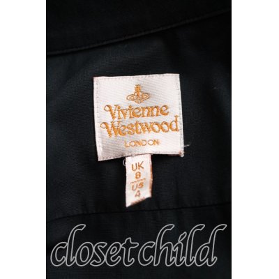 画像3: 【USED】Vivienne Westwood / ストライプ変形シャツ ヴィヴィアンウエストウッド ビビアン   UK8 黒 【中古】 H-23-12-17-018-bl-OD-ZH
