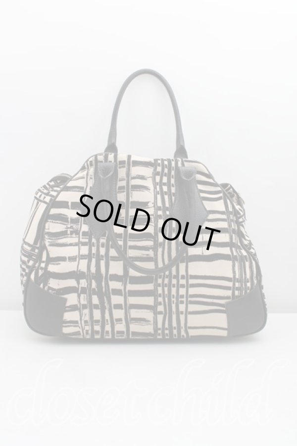 画像2: ヴィヴィアンウエストウッド 中古 / ペイント総柄ヤスミンバッグ   生成×黒  H-23-12-24-003-ba-IN-ZH (2)