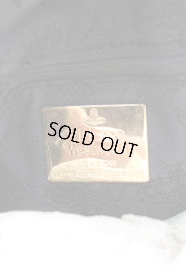 画像4: ヴィヴィアンウエストウッド 中古 / ペイント総柄ヤスミンバッグ   生成×黒  H-23-12-24-003-ba-IN-ZH (4)