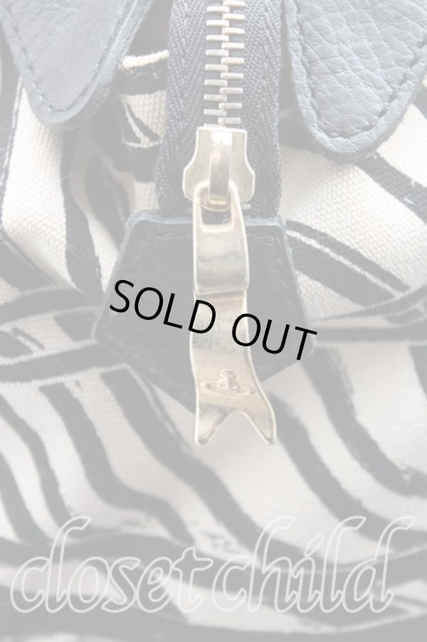 画像5: ヴィヴィアンウエストウッド 中古 / ペイント総柄ヤスミンバッグ   生成×黒  H-23-12-24-003-ba-IN-ZH (5)