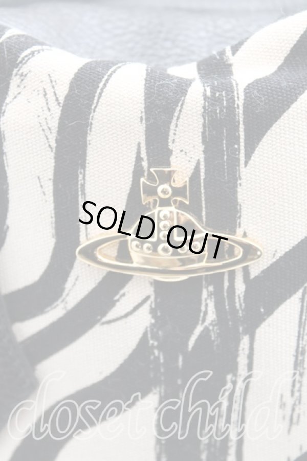 画像6: ヴィヴィアンウエストウッド 中古 / ペイント総柄ヤスミンバッグ   生成×黒  H-23-12-24-003-ba-IN-ZH (6)