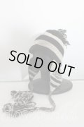 【USED】Vivienne Westwood / ポンポン付ボーダーニット帽 ヴィヴィアンウエストウッド ビビアン  黒×ベージュ 【中古】 H-24-01-14-106-ha-IN-ZH