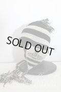 【USED】Vivienne Westwood / ポンポン付ボーダーニット帽 ヴィヴィアンウエストウッド ビビアン  黒×ベージュ 【中古】 H-24-01-14-108-ha-IN-ZH