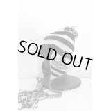 【USED】Vivienne Westwood / ポンポン付ボーダーニット帽 ヴィヴィアンウエストウッド ビビアン  黒×ベージュ 【中古】 H-24-01-14-109-ha-IN-ZH