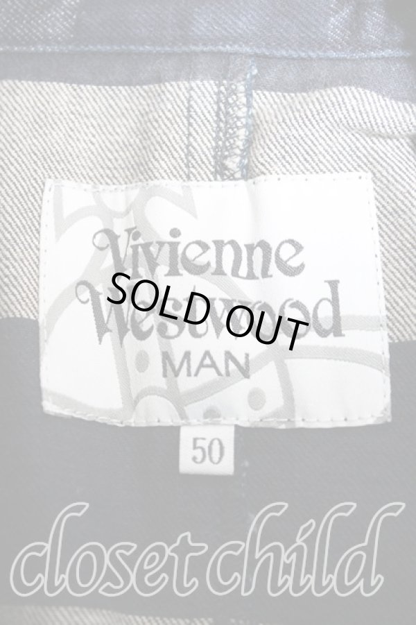 画像4: ヴィヴィアンウエストウッド MAN 中古 / ボーダーデニムジャケット    50 インディゴ  H-24-02-11-073-jc-IN-ZH (4)