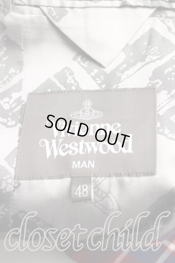 画像3: ヴィヴィアンウエストウッド MAN 中古 / /タータン ダブルラペルジャケット    48 赤  H-24-02-11-009-jc-OD-ZH (3)