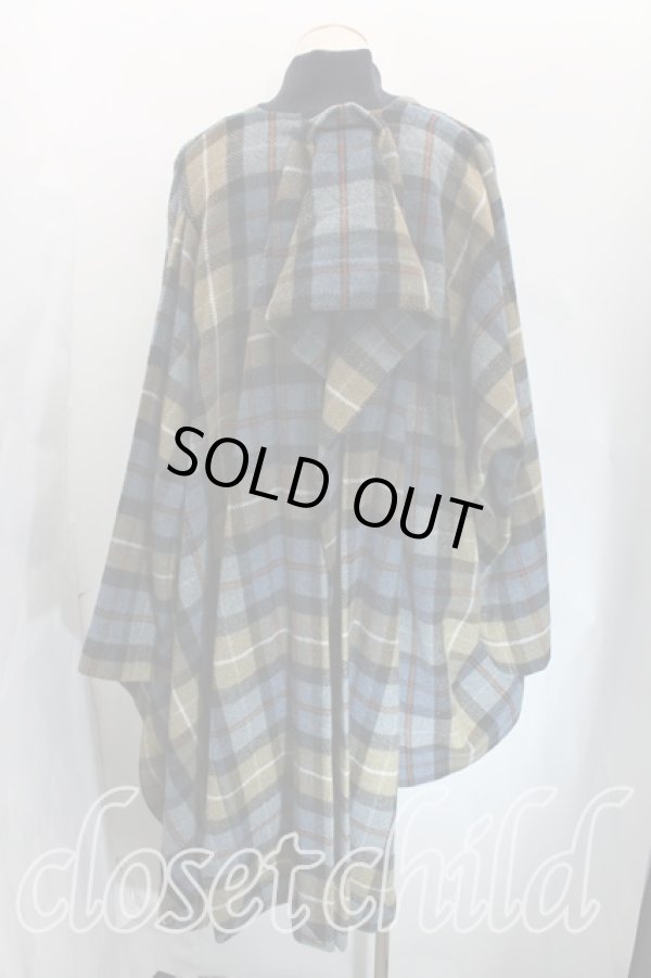 画像2: ヴィヴィアンウエストウッド MAN 中古 / ストール付キケープコート    FREE 青  H-24-02-11-018-co-OD-ZH (2)