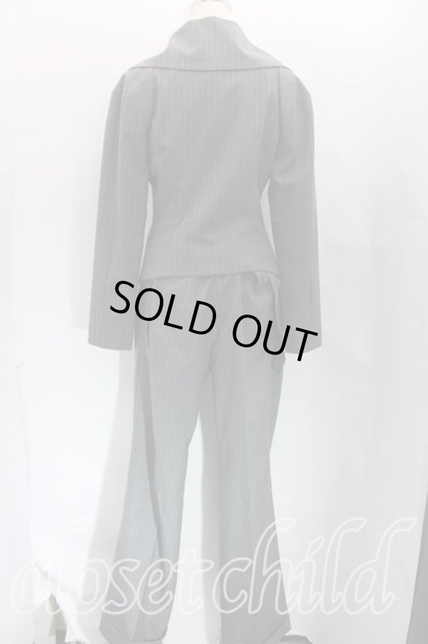 画像2: ヴィヴィアンウエストウッド 中古 / ストライプセットアップ    3 灰  H-24-02-18-031-su-OD-ZH (2)