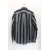 画像2: 【USED】Vivienne Westwood MAN / オーブ刺繍ストライプシャツ<br>ヴィヴィアンウエストウッド ビビアン44 灰×紺 【中古】 H-24-03-03-028-bl-IN-ZH (2)