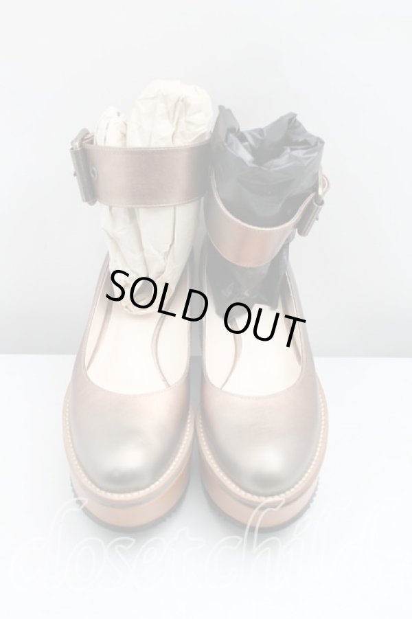 画像2: ヴィヴィアンウエストウッド 中古 / プラットホームベルトパンプス 38 ブロンズ  H-24-03-10-020-sh-OD-ZH (2)