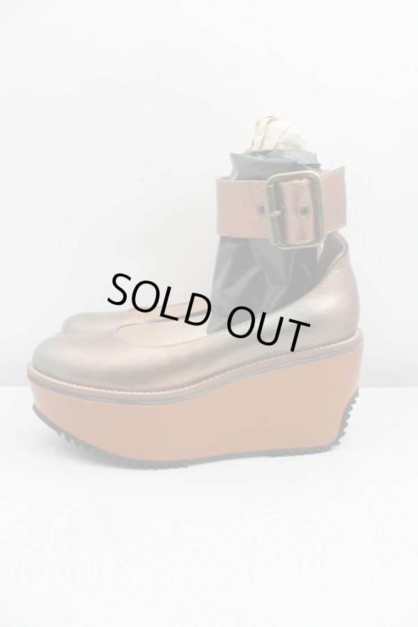 画像3: ヴィヴィアンウエストウッド 中古 / プラットホームベルトパンプス 38 ブロンズ  H-24-03-10-020-sh-OD-ZH (3)